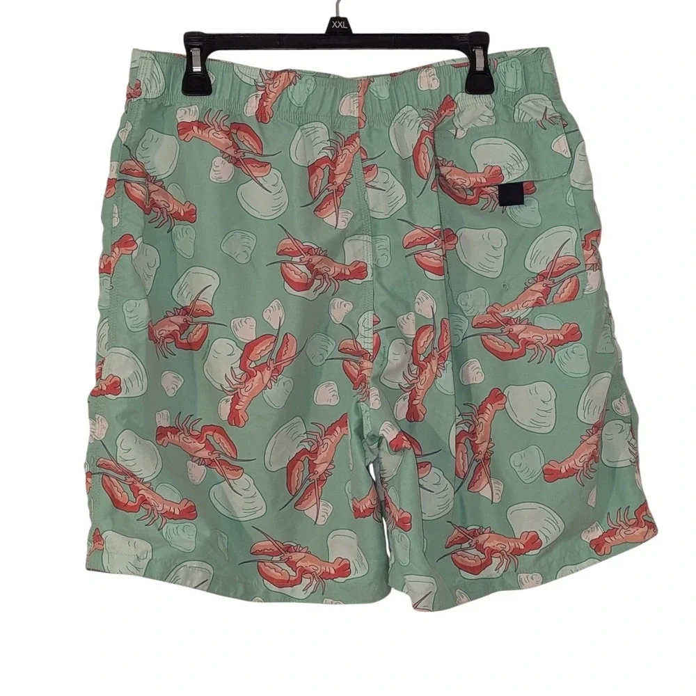 Vineyard Vines Men Large Lobster Shell Print Board Shorts Swim Trunks Mint Green